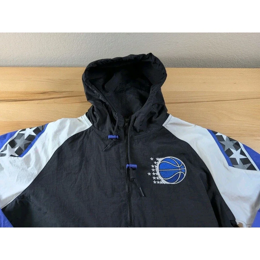 Orlando Magic Mitchell & Ness NBA Half-Zip Anorak Jacket Black/Royal Blue Small